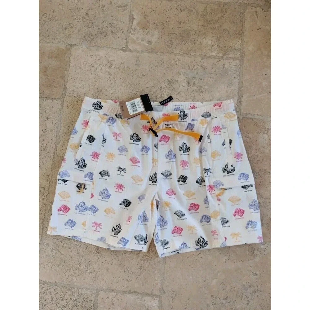 The North Face Shorts Men's XXL Multicolor Camp Fire AOP Board Shorts Drawstring